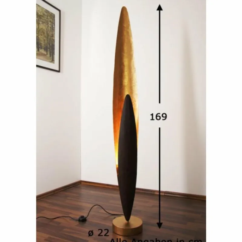 Lampes Dorées-Luminaires Holländer Lampadaire Holländer LINGUA Or, Laiton, 1 lumière