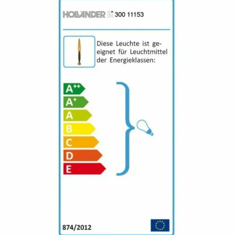 Lampes Dorées-Luminaires Holländer Lampadaire Holländer LINGUA Or, Laiton, 1 lumière