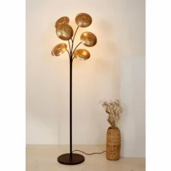 Lampes Dorées-Luminaires Holländer Lampadaire Holländer NUVOLA Brun doré, Noir, 6 lumières