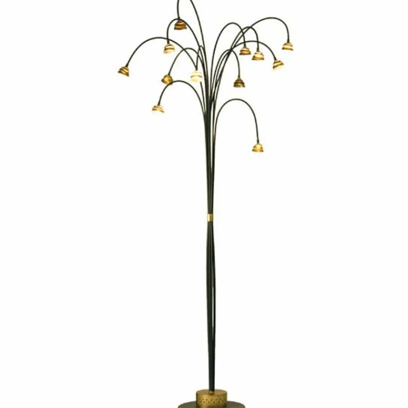 Lampes Dorées-Luminaires Holländer Lampadaire Holländer SNAIL TWO Brun, Or, Noir, 12 lumières