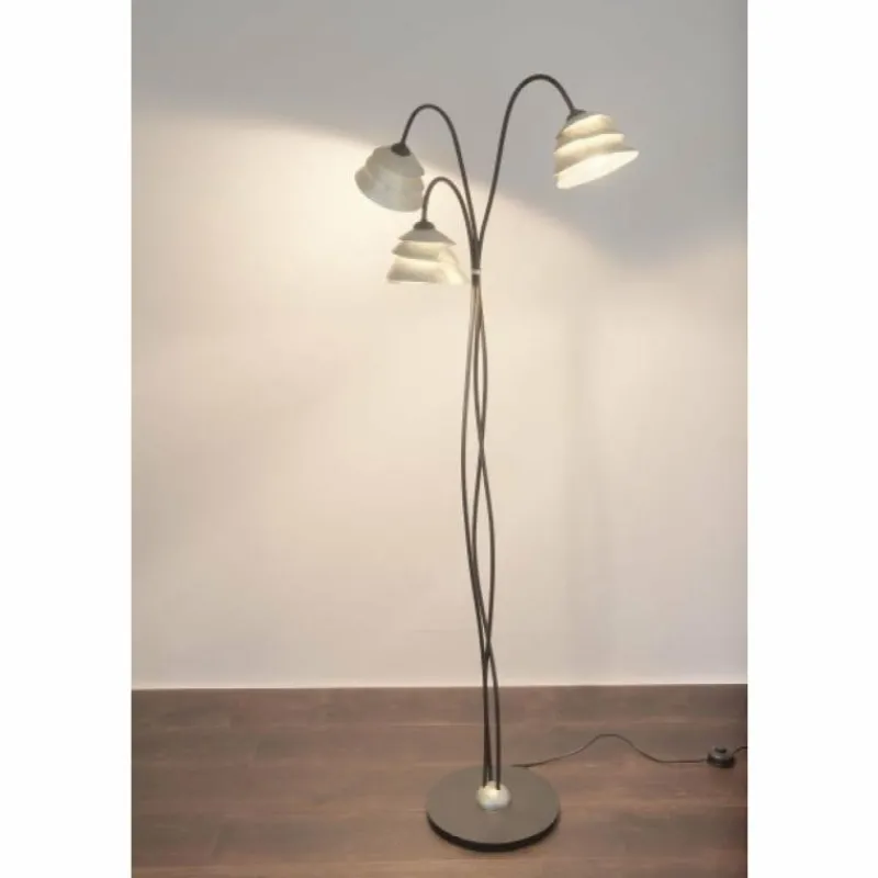 Luminaires Holländer Lampadaire Holländer SNAIL ONE Argenté, 3 lumières* Lampadaires Et Lampes Sur Pied