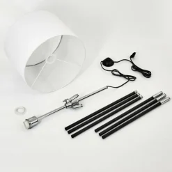 Lampes En Tissu-hofstein Lampadaire Honoa Chrome, Noir, 1 lumière