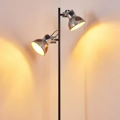 Lampes Vintages & Rétros-hofstein Lampadaire Hora Noir, 2 lumières