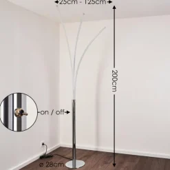 hofstein Lampadaire Horpmaal LED Chrome, 3 lumières
