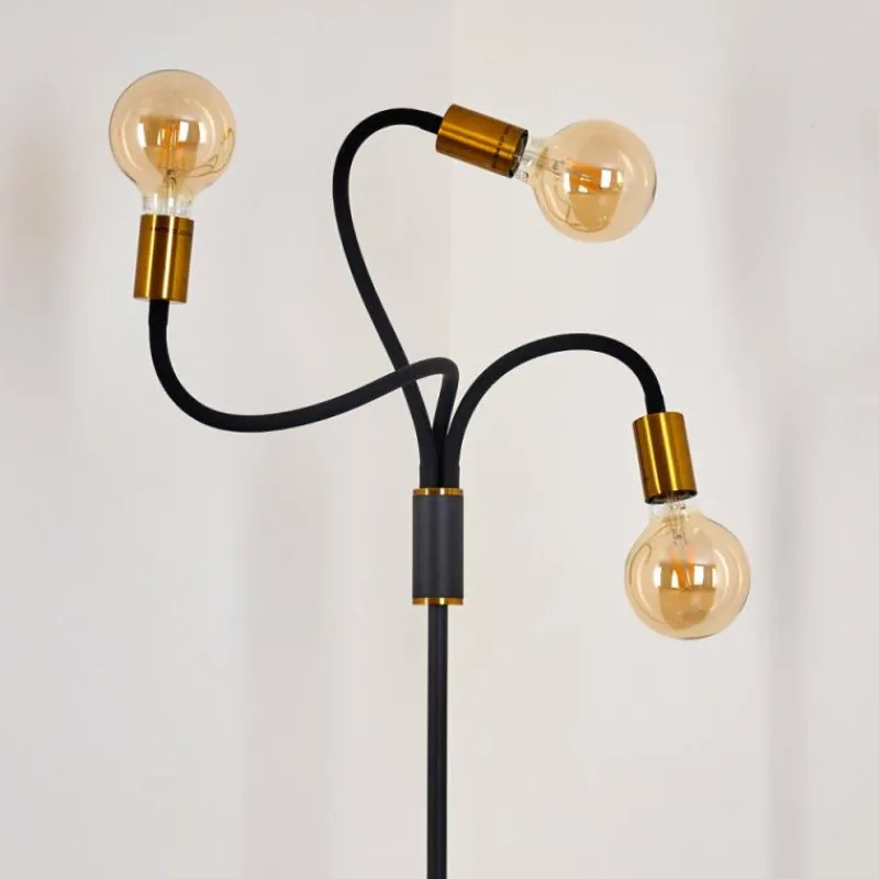 Lampes Dorées-hofstein Lampadaire Hovslund Noir doré, 3 lumières