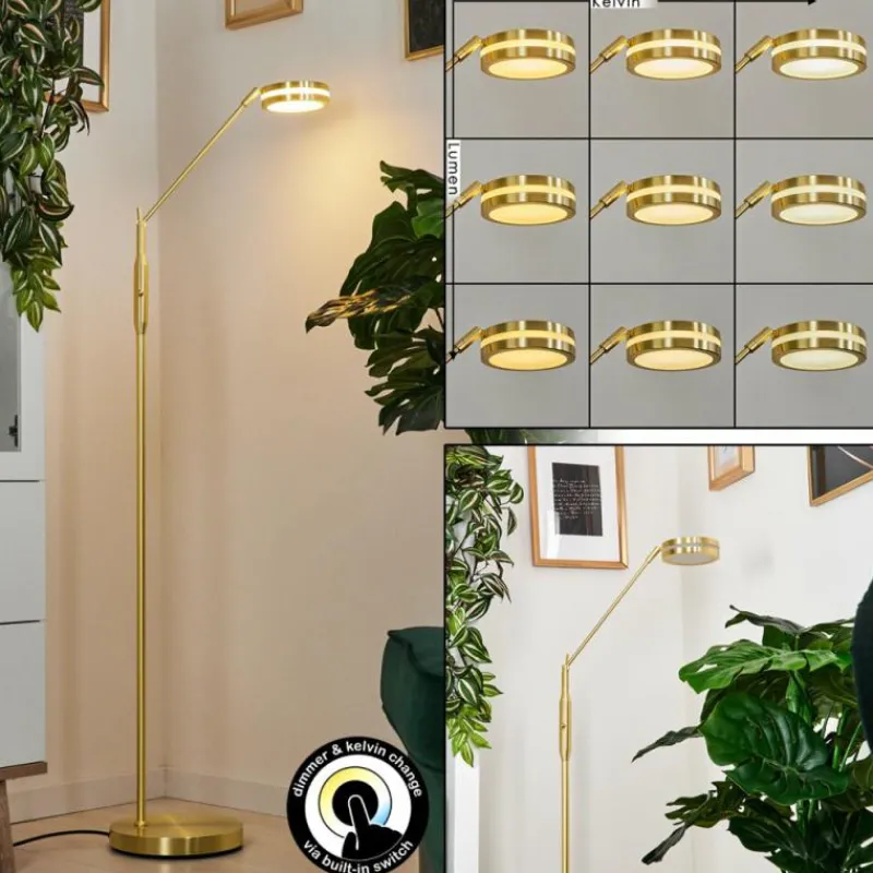 hofstein Lampadaire Huallilemu LED Laiton, 1 lumière* Lampadaires Et Lampes Sur Pied