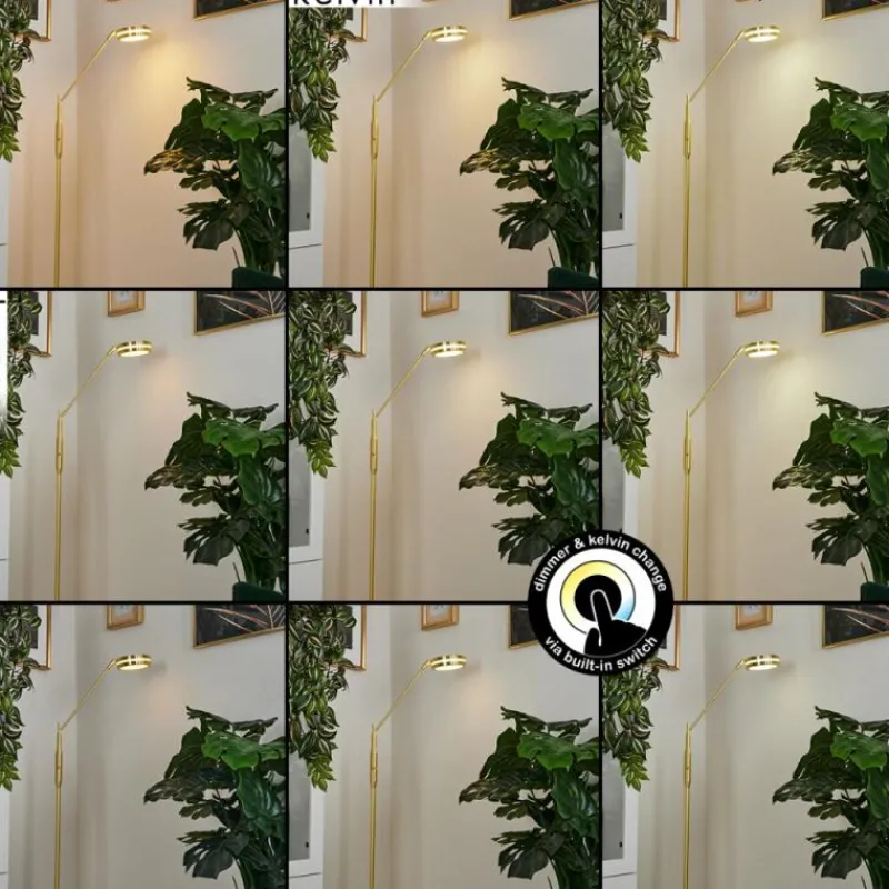 hofstein Lampadaire Huallilemu LED Laiton, 1 lumière* Lampadaires Et Lampes Sur Pied