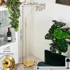 hofstein Lampadaire Huallilemu LED Laiton, 1 lumière* Lampadaires Et Lampes Sur Pied