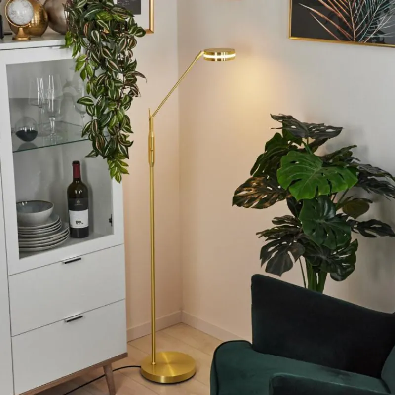 hofstein Lampadaire Huallilemu LED Laiton, 1 lumière* Lampadaires Et Lampes Sur Pied