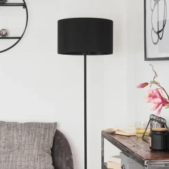 Lampes En Tissu-hofstein Lampadaire Huarate Noir, 1 lumière