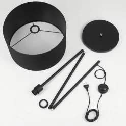 Lampes En Tissu-hofstein Lampadaire Huarate Noir, 1 lumière