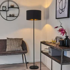 Lampes En Tissu-hofstein Lampadaire Huarate Noir, 1 lumière