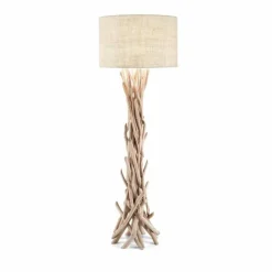Lampes En Tissu-Luminaires Ideallux Lampadaire Ideal Lux DRIFTWOOD Bois clair, 1 lumière