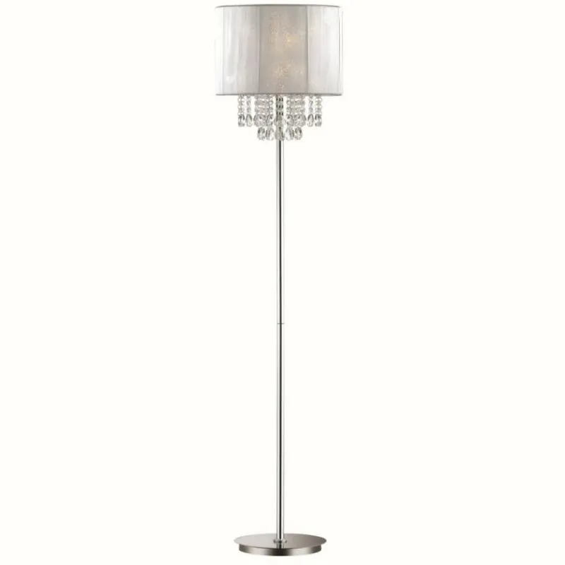 Lampes En Tissu-Luminaires Ideallux Lampadaire Ideal Lux OPERA Chrome, 1 lumière
