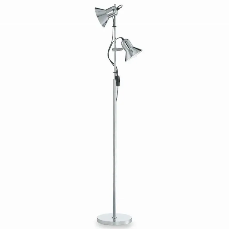 Luminaires Ideallux Lampadaire Ideal Lux POLLY Chrome, 2 lumières* Lampadaires Et Lampes Sur Pied