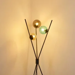 hofstein Lampadaire Iroquois Multicolore, Noir, 3 lumières