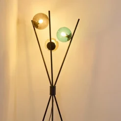 hofstein Lampadaire Iroquois Multicolore, Noir, 3 lumières