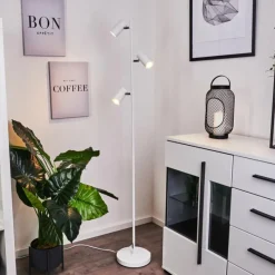 hofstein Lampadaire Javel Chrome, Blanc, 3 lumières