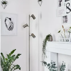 Luminaires Scandinaves-hofstein Lampadaire Javel Chrome, Nickel mat, 3 lumières