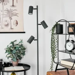 Luminaires Scandinaves-hofstein Lampadaire Javel Gris, Couleur bois, Noir, 3 lumières