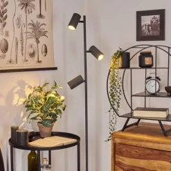 Luminaires Scandinaves-hofstein Lampadaire Javel Gris, Couleur bois, Noir, 3 lumières