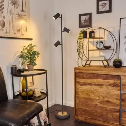 Luminaires Scandinaves-hofstein Lampadaire Javel Gris, Couleur bois, Noir, 3 lumières