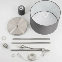 Lampes En Tissu-hofstein Lampadaire Jobsbo Nickel mat, 2 lumières