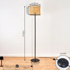 Luminaires Scandinaves-hofstein Lampadaire Jonas Noir, 1 lumière