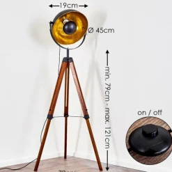 Lampes Dorées-hofstein Lampadaire Jupiter Bois foncé, 1 lumière
