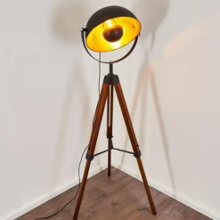 Lampes Dorées-hofstein Lampadaire Jupiter Bois foncé, 1 lumière