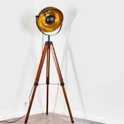 Lampes Dorées-hofstein Lampadaire Jupiter Bois foncé, 1 lumière