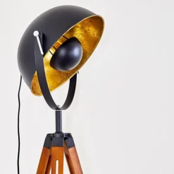 Lampes Dorées-hofstein Lampadaire Jupiter Bois foncé, 1 lumière