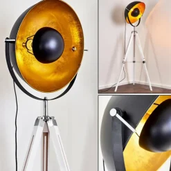 Lampes Dorées-hofstein Lampadaire Jupiter Chrome, Blanc, 1 lumière