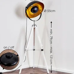 Lampes Dorées-hofstein Lampadaire Jupiter Chrome, Blanc, 1 lumière