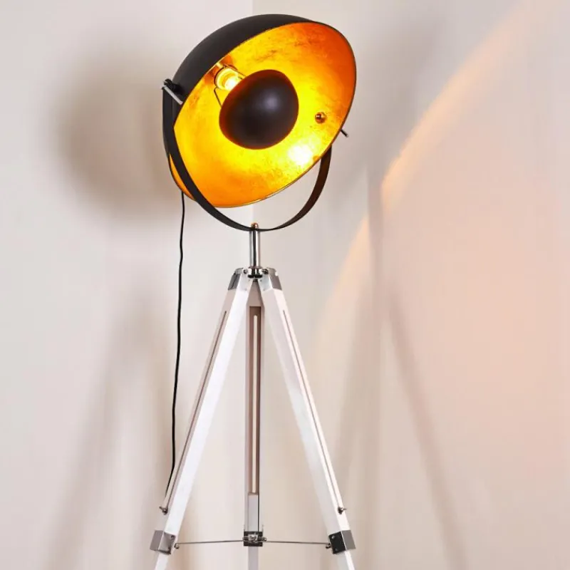 Lampes Dorées-hofstein Lampadaire Jupiter Chrome, Blanc, 1 lumière