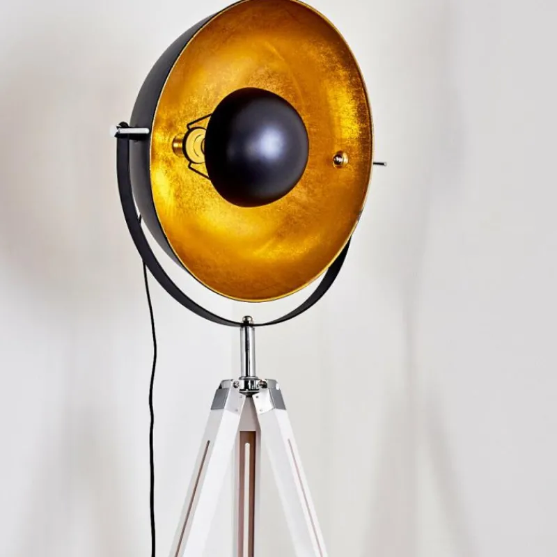 Lampes Dorées-hofstein Lampadaire Jupiter Chrome, Blanc, 1 lumière