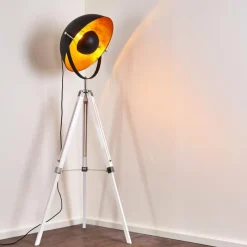 Lampes Dorées-hofstein Lampadaire Jupiter Chrome, Blanc, 1 lumière