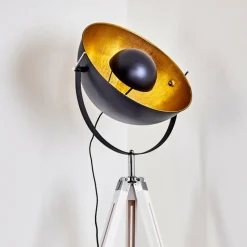 Lampes Dorées-hofstein Lampadaire Jupiter Chrome, Blanc, 1 lumière