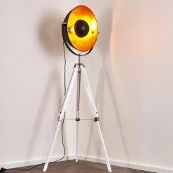 Lampes Dorées-hofstein Lampadaire Jupiter Chrome, Blanc, 1 lumière