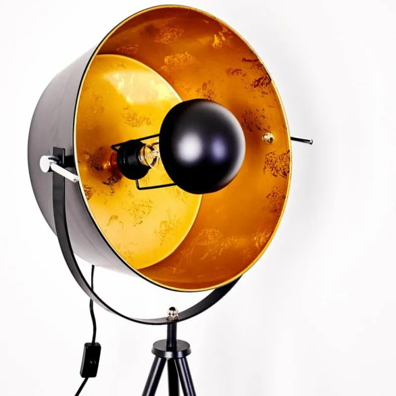 Lampes Dorées-hofstein Lampadaire Jupiter Noir doré, 1 lumière