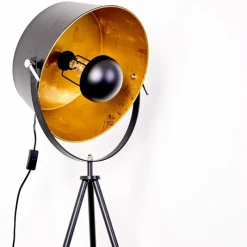 Lampes Dorées-hofstein Lampadaire Jupiter Noir doré, 1 lumière