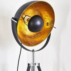 Lampes Dorées-hofstein Lampadaire Jupiter Noir doré, 1 lumière