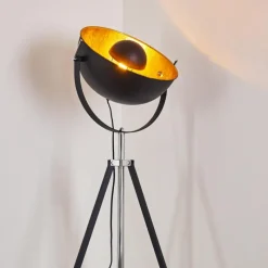 Lampes Dorées-hofstein Lampadaire Jupiter Noir doré, 1 lumière