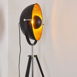 Lampes Dorées-hofstein Lampadaire Jupiter Noir doré, 1 lumière