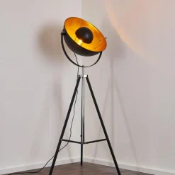 Lampes Dorées-hofstein Lampadaire Jupiter Noir doré, 1 lumière