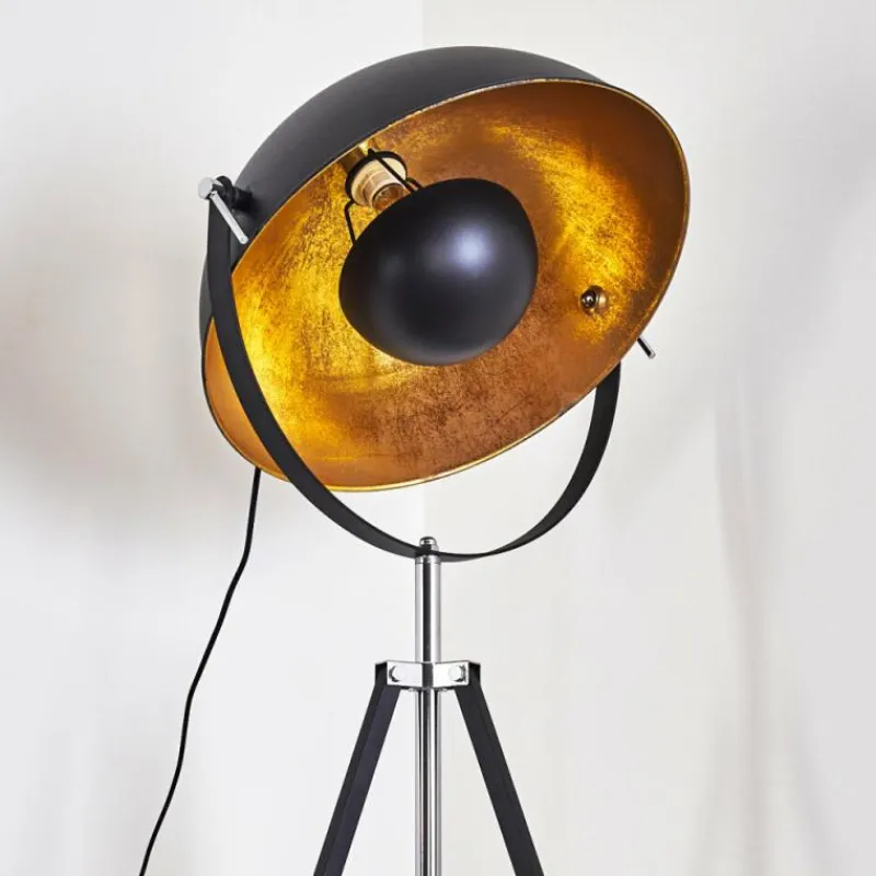 Lampes Dorées-hofstein Lampadaire Jupiter Noir doré, 1 lumière