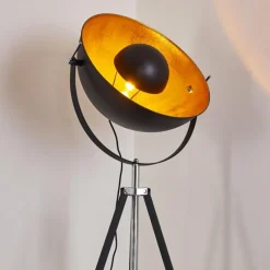 Lampes Dorées-hofstein Lampadaire Jupiter Noir doré, 1 lumière