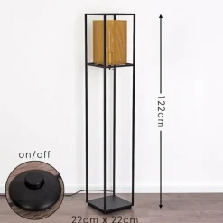 Lampes Dorées-hofstein Lampadaire Kabul Or, Noir, 1 lumière