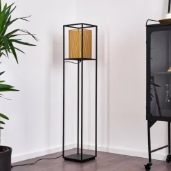 Lampes Dorées-hofstein Lampadaire Kabul Or, Noir, 1 lumière