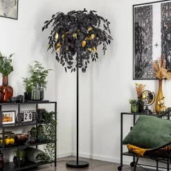 Lampes Dorées-hofstein Lampadaire Kallax Noir, 3 lumières